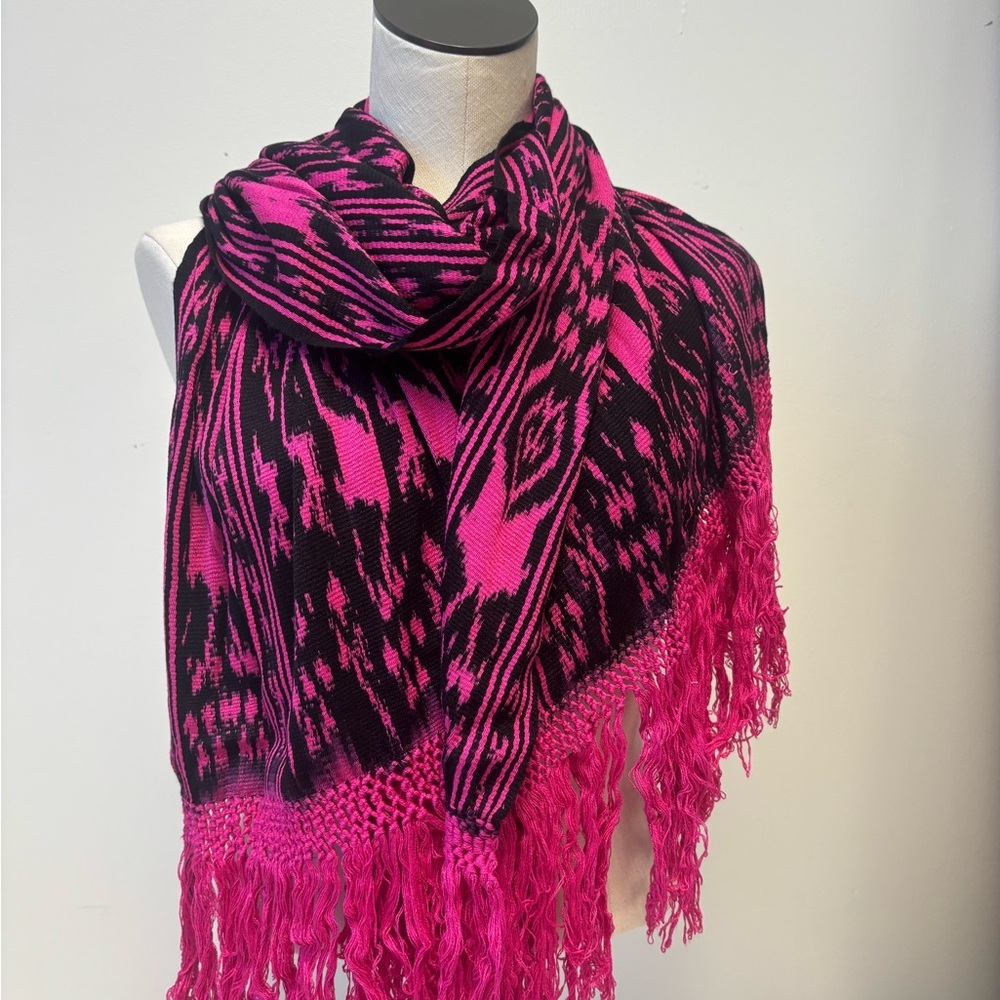 Pink and Black Patterned Women's Scarf SKU 5005